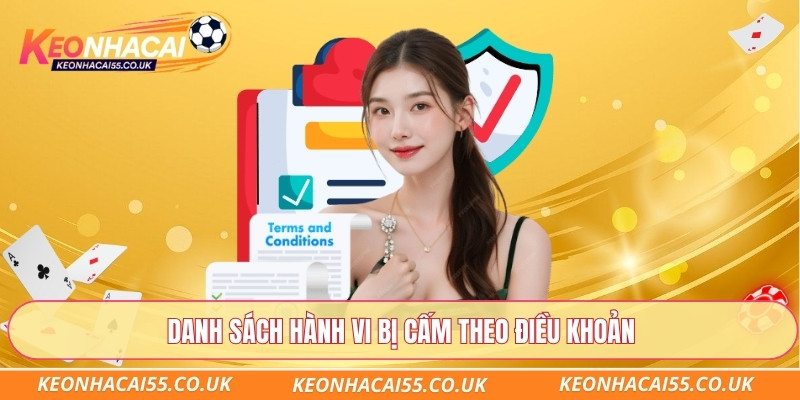 Danh sách hành vi bị cấm theo điều khoản